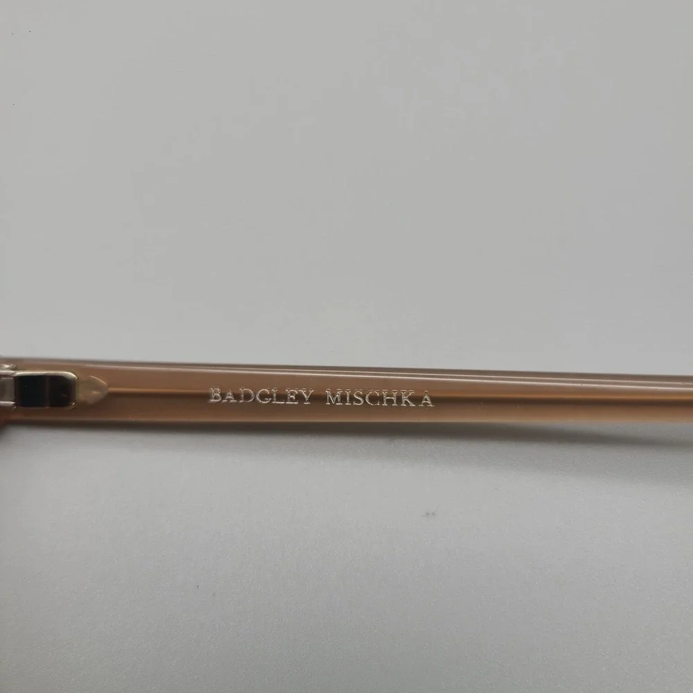 Badgley Mischka Tan Glitter Cat Eye Eyeglass Frames 52-16-135 Shimmer Nude